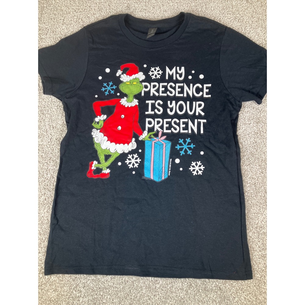 Womens Black Grinch Christmas T Shirt My Presence Is Your Present‎ Graphic Tee